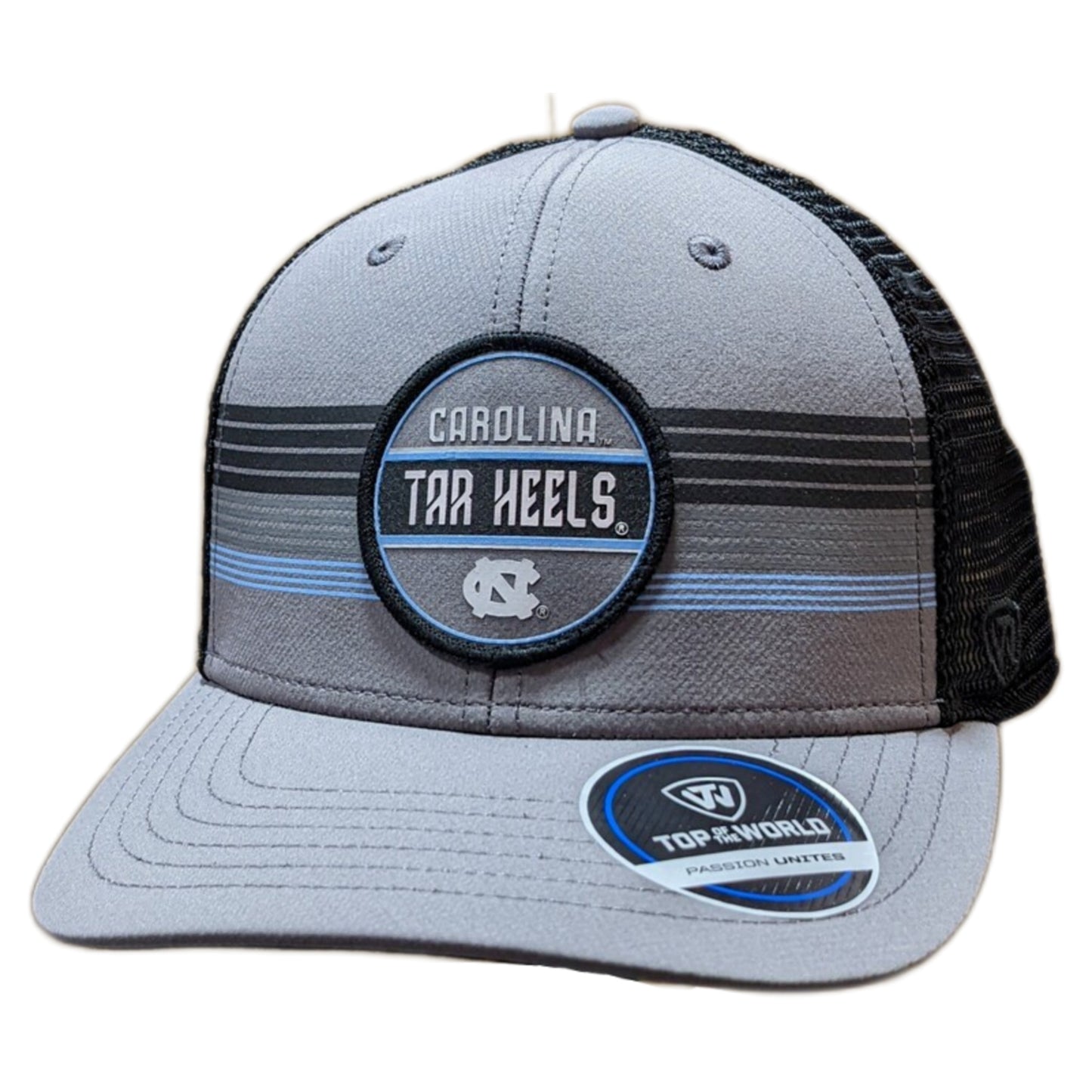 North Carolina Tar Heels Top of the World Gray/Black Trucker Adjustable Snapback Hat