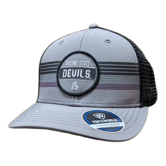 Arizona State Sun Devils Top of the World Gray/Black Trucker Adjustable Snapback Hat