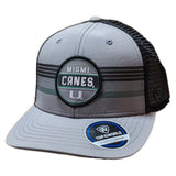 Miami Hurricanes Top of the World Gray/Black Trucker Adjustable Snapback Hat - Pro Jersey Sports