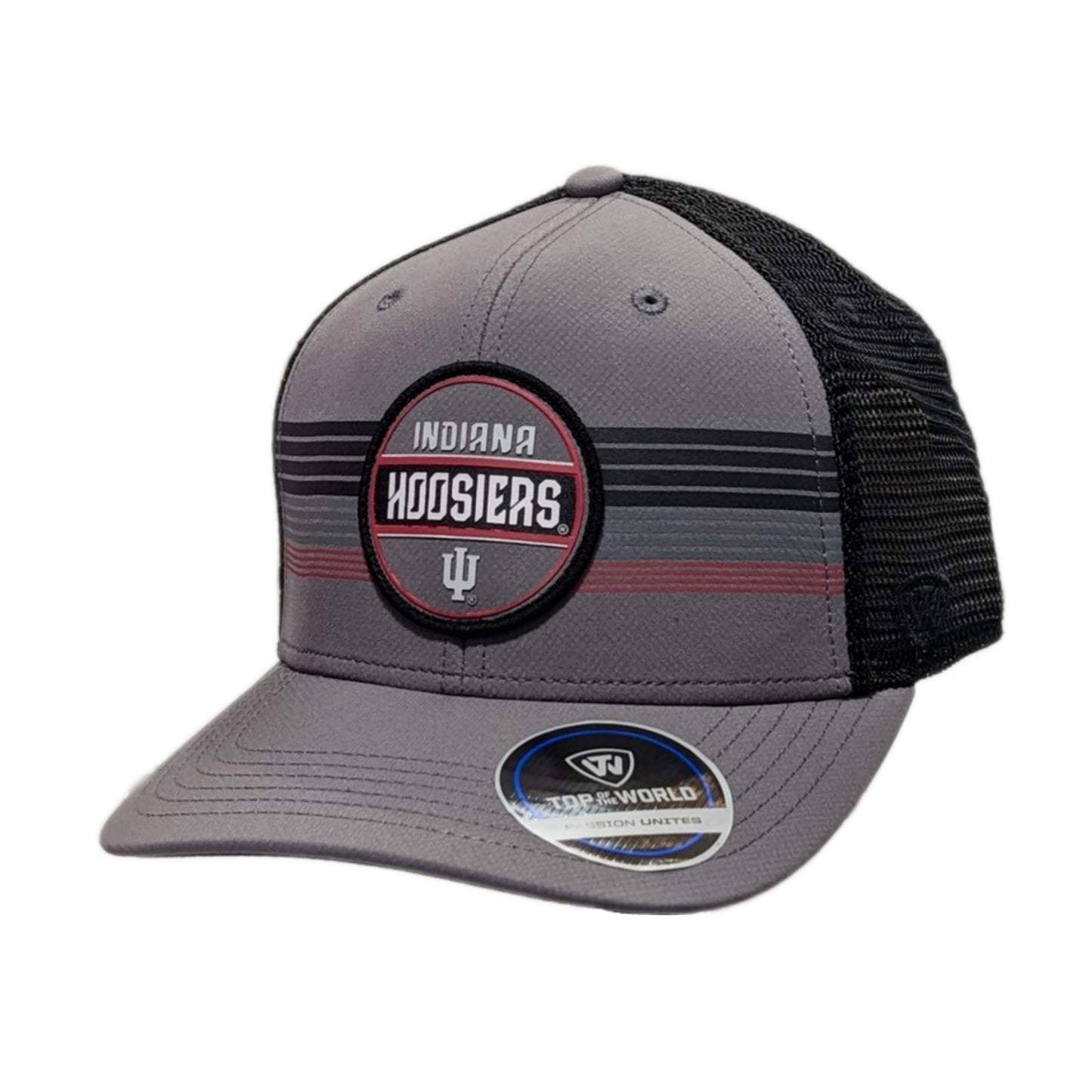 Indiana Hoosiers Top of the World Gray/Black Trucker Adjustable Snapback Hat