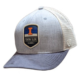 Illinois Fighting Illini Steel Heather Trucker Adjustable Top of the World Hat - Pro Jersey Sports