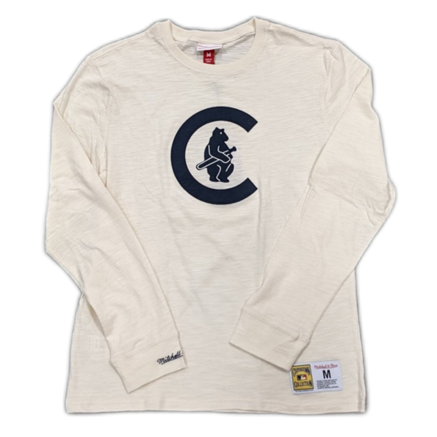 Men's Chicago Cubs Cooperstown Collection Cream Legendary Slub Long Sleeve Tee