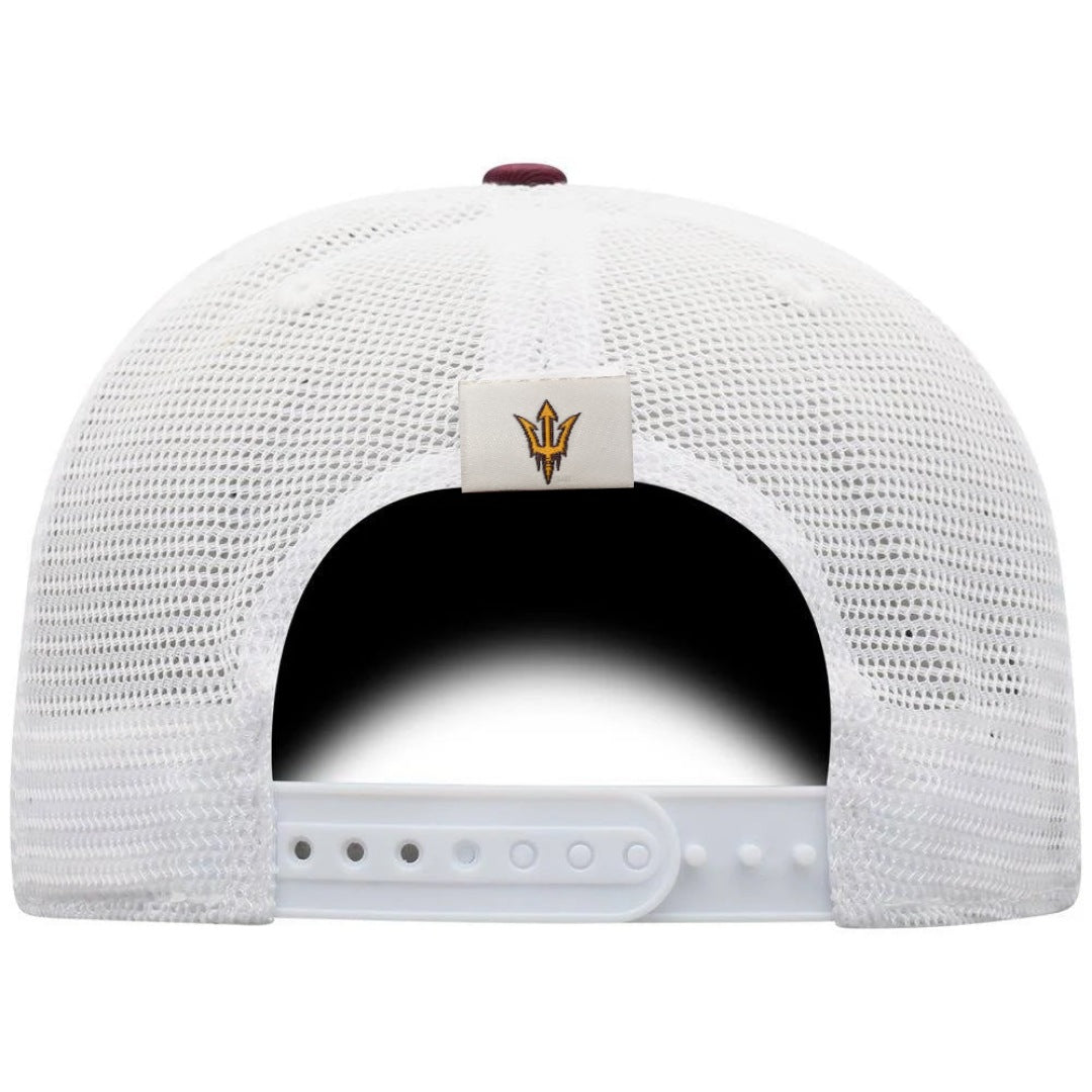 Men's Arizona State Sun Devils ASU Top of the World Victory Maroon/White Trucker Snapback Hat