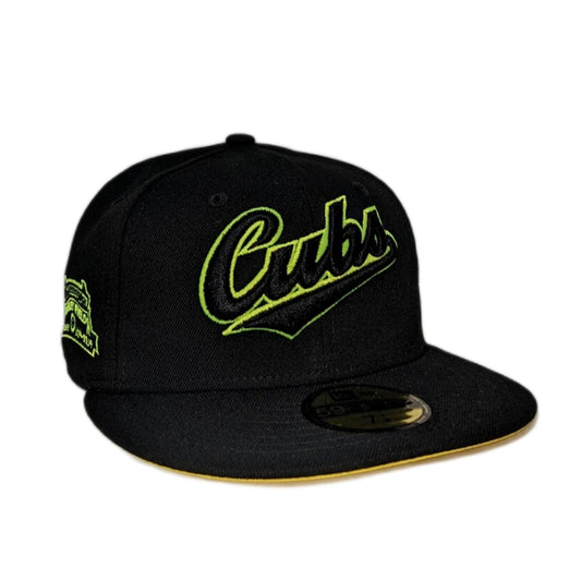 Chicago Cubs New Era Cooperstown Collection Gotham Black & Yellow 59FIFTY Fitted Hat