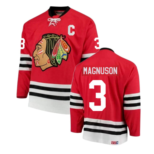 Men's Keith Magnuson Chicago Blackhawks Heroes Of Hockey Red CCM Replica Jersey
