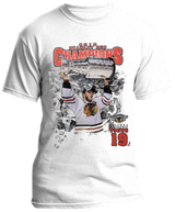 Men's Chicago Blackhawks 2013 Stanley Cup Champions Jonathan Toews White Performance Tee By Levelwear - Pro Jersey Sports