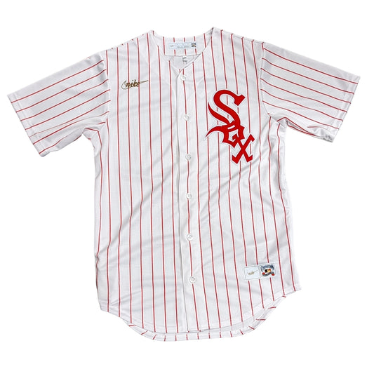 Men's Chicago White Sox Cooperstown Turn Back The Clock 1972 Home White/Scarlet NIKE Blank Replica Jersey
