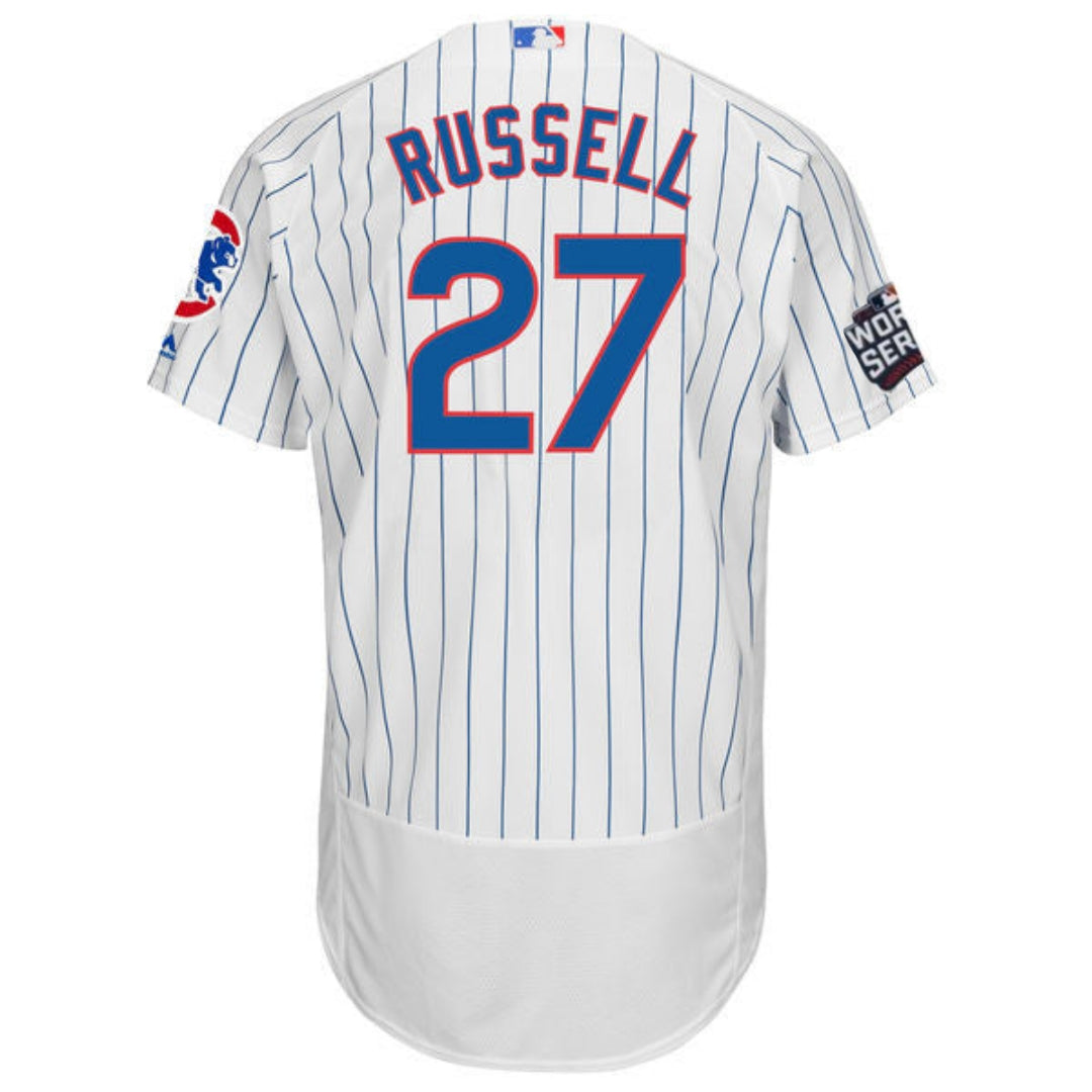 Men's Chicago Cubs Addison Russell 2016 World Series Majestic Home White/Royal Flex Base Authentic Collection Player Jersey