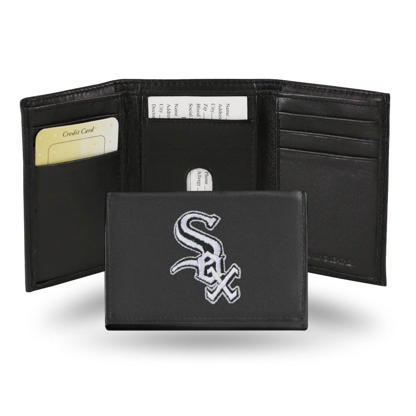 Chicago White Sox Men's Black Leather Tri-fold Wallet