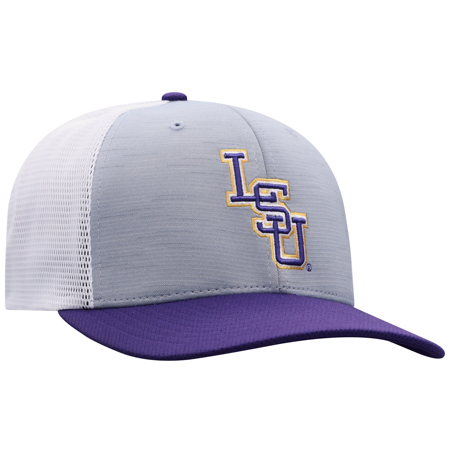 Men's LSU Tigers Stamp 3-Tone Flex Fit Hat By Top Of the World