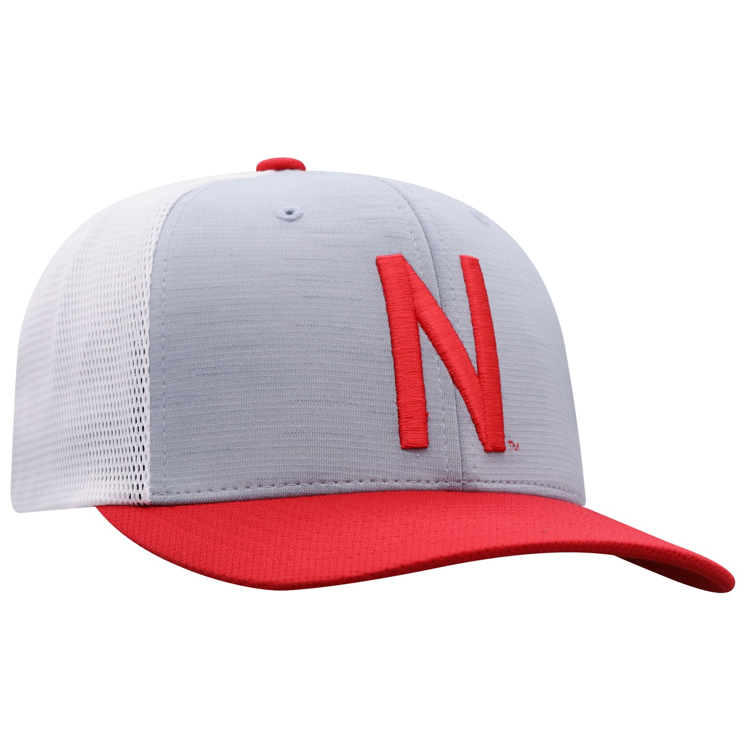 Men's Nebraska Cornhuskers Stamp 3-Tone Flex Fit Hat By Top Of the World
