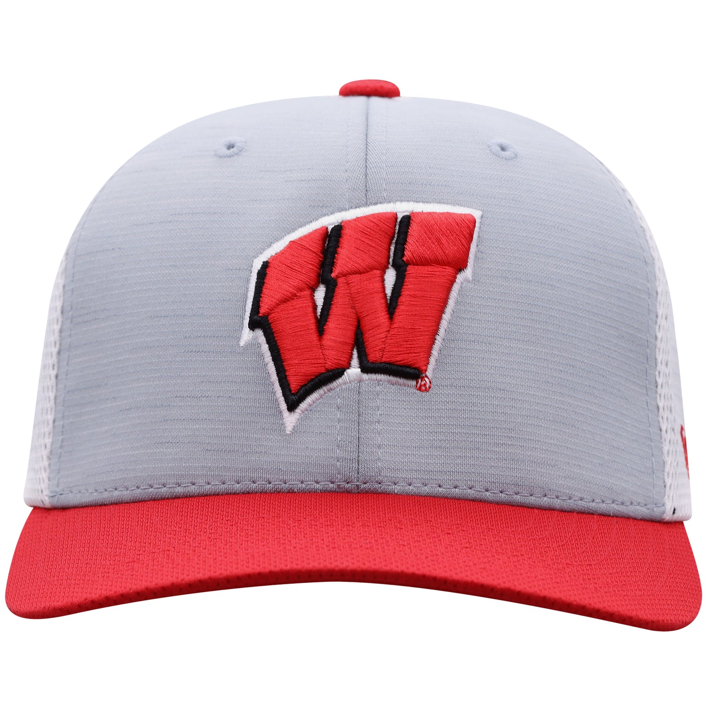 Men's Wisconsin Badgers Stamp 3-Tone Flex Fit Hat By Top Of the World