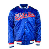 Men's Chicago White Sox Cooperstown Collection 1987 Retro Script Starter Satin Jacket-Blue - Pro Jersey Sports