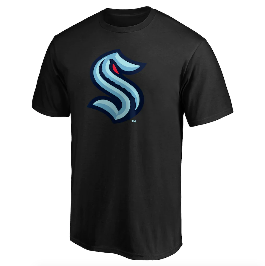 Men's Seattle Kraken Fanatics Branded Black Primary Logo T-Shirt