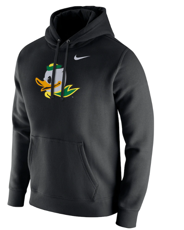 Men's Nike Black Oregon Ducks Logo Club Fleece Pullover Hoodie