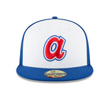 Men's Atlanta Braves Cooperstown Collection White/Royal 59Fifty Fitted Hat - Pro Jersey Sports