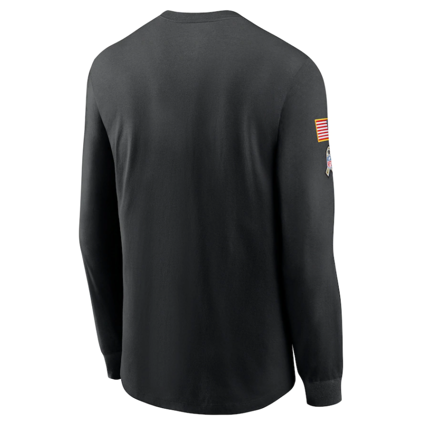 Men's Atlanta Falcons Nike Black 2020 Salute to Service Sideline Performance Long Sleeve T-Shirt