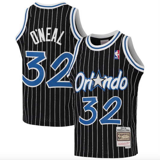 Youth Mitchell & Ness Shaquille O'Neal Black Orlando Magic 1994-95 Hardwood Classics Swingman Throwback Jersey