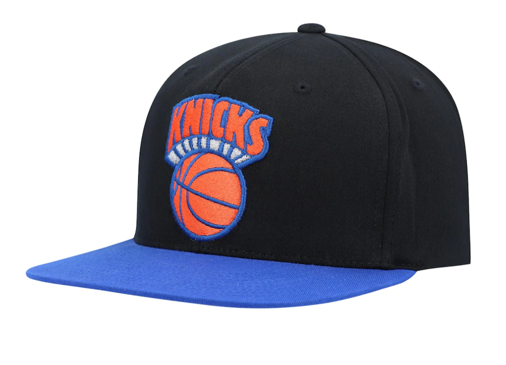 Mitchell & Ness New York Knicks Black and Blue 2 Tone Classic Snapback Cap