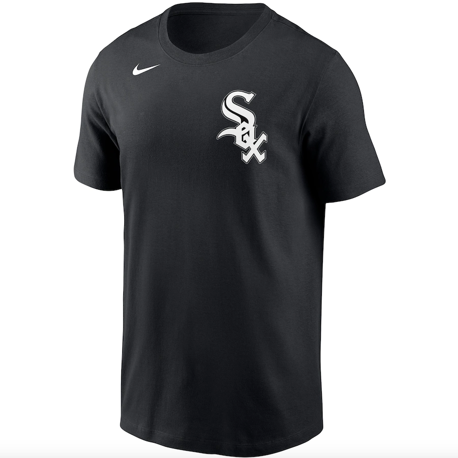 Men's Chicago White Sox Luis Robert Nike Black Name & Number T-Shirt