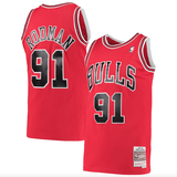 Men's Chicago Bulls Dennis Rodman Mitchell & Ness Red 1997-98 Hardwood Classics Swingman Jersey - Pro Jersey Sports