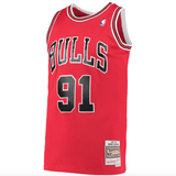 Men's Chicago Bulls Dennis Rodman Mitchell & Ness Red 1997-98 Hardwood Classics Swingman Jersey - Pro Jersey Sports