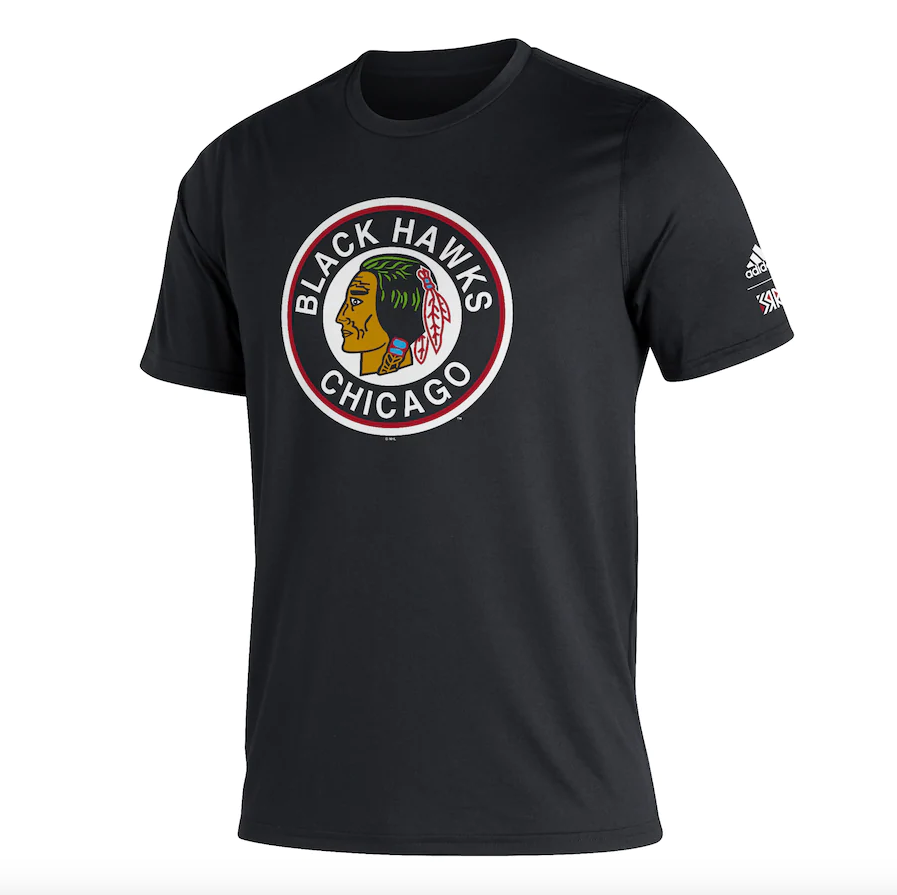 Men's Chicago Blackhawks adidas Black Reverse Retro Creator T-Shirt