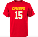 Youth Kansas City Chiefs Patrick Mahomes Red Mainliner Player Name & Number T-Shirt - Pro Jersey Sports