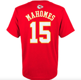 Youth Kansas City Chiefs Patrick Mahomes Red Mainliner Player Name & Number T-Shirt - Pro Jersey Sports