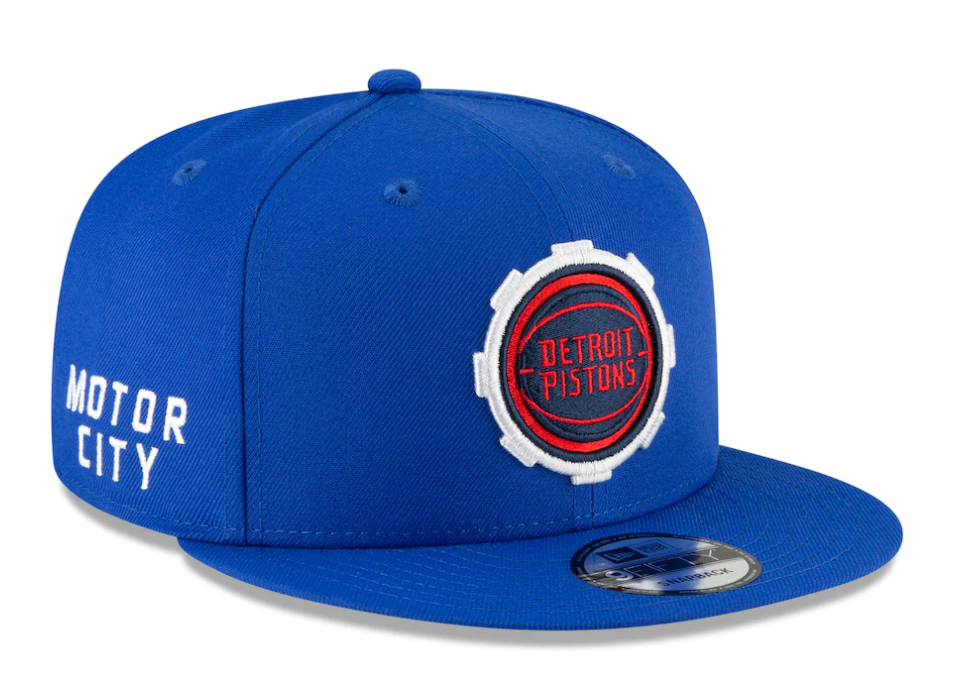 Men's New Era Detroit Pistons Blue/Red 2020/21 City Edition Alternate 9FIFTY Snapback Adjustable Hat