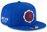 Men's New Era Detroit Pistons Blue/Red 2020/21 City Edition Alternate 9FIFTY Snapback Adjustable Hat - Pro Jersey Sports