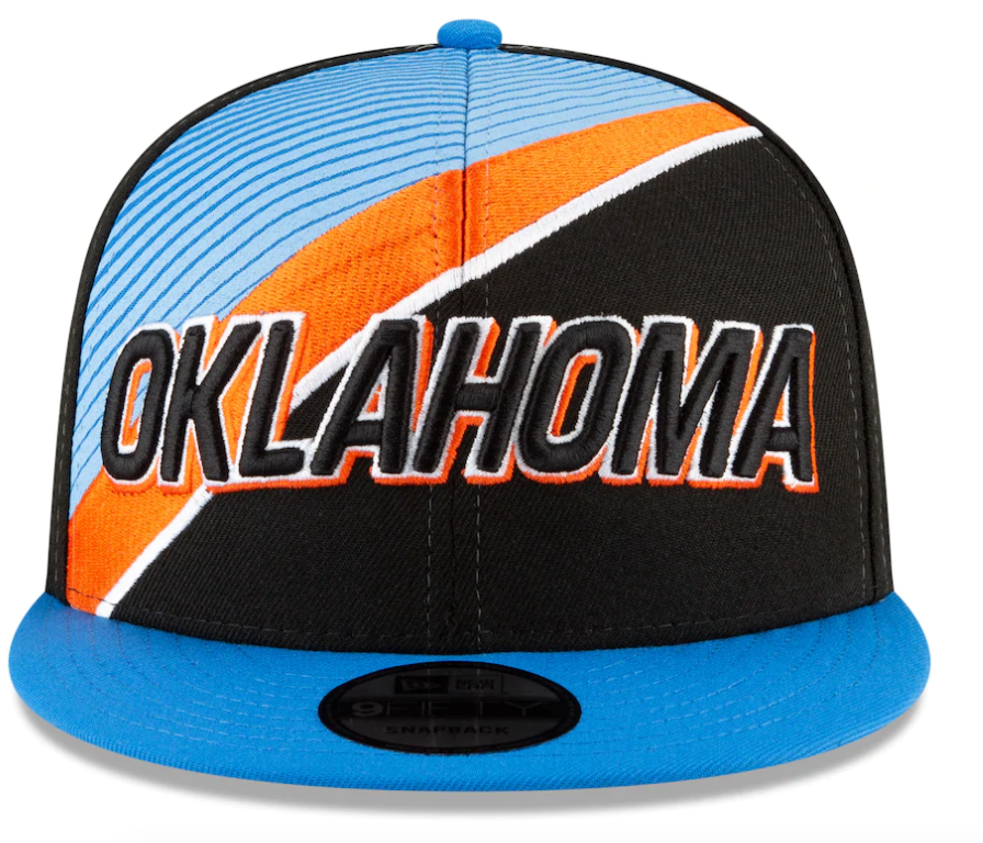 Men's Oklahoma City Thunder New Era Black/Blue 2020/21 City Edition Primary 9FIFTY Snapback Adjustable Hat
