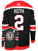 Men's Chicago Blackhawks Duncan Keith adidas Black Reverse Retro Premium Twill Authentic Team Jersey - Pro Jersey Sports