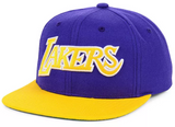 Mens NBA Los Angeles Lakers Purple/Gold Wool 2 Tone Snapback Hat By Mitchell And Ness - Pro Jersey Sports