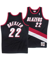 Men's Clyde Drexler Portland Trail Blazers Mitchell & Ness Black/Red/White Hardwood Classics Swingman Jersey - Pro Jersey Sports