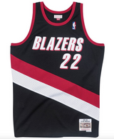 Men's Clyde Drexler Portland Trail Blazers Mitchell & Ness Black/Red/White Hardwood Classics Swingman Jersey - Pro Jersey Sports