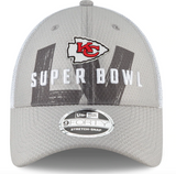 Men's Kansas City Chiefs New Era Gray/White Super Bowl LV Bound Trucker 9FORTY Snapback Adjustable Hat - Pro Jersey Sports