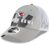 Men's Kansas City Chiefs New Era Gray/White Super Bowl LV Bound Trucker 9FORTY Snapback Adjustable Hat - Pro Jersey Sports