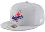 Men's Los Angeles Dodgers New Era Gray Cooperstown Collection Wool 59FIFTY Fitted Hat - Pro Jersey Sports