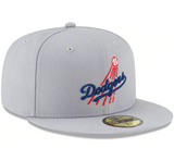 Men's Los Angeles Dodgers New Era Gray Cooperstown Collection Wool 59FIFTY Fitted Hat - Pro Jersey Sports