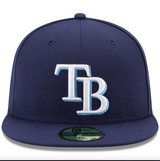 Men's Tampa Bay Rays New Era Navy Game Authentic Collection On-Field 59FIFTY Fitted Hat - Pro Jersey Sports
