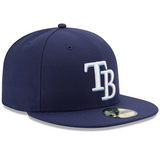 Men's Tampa Bay Rays New Era Navy Game Authentic Collection On-Field 59FIFTY Fitted Hat - Pro Jersey Sports