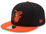 Men's Baltimore Orioles New Era Black/Orange Road Authentic Collection On-Field 59FIFTY Fitted Hat - Pro Jersey Sports