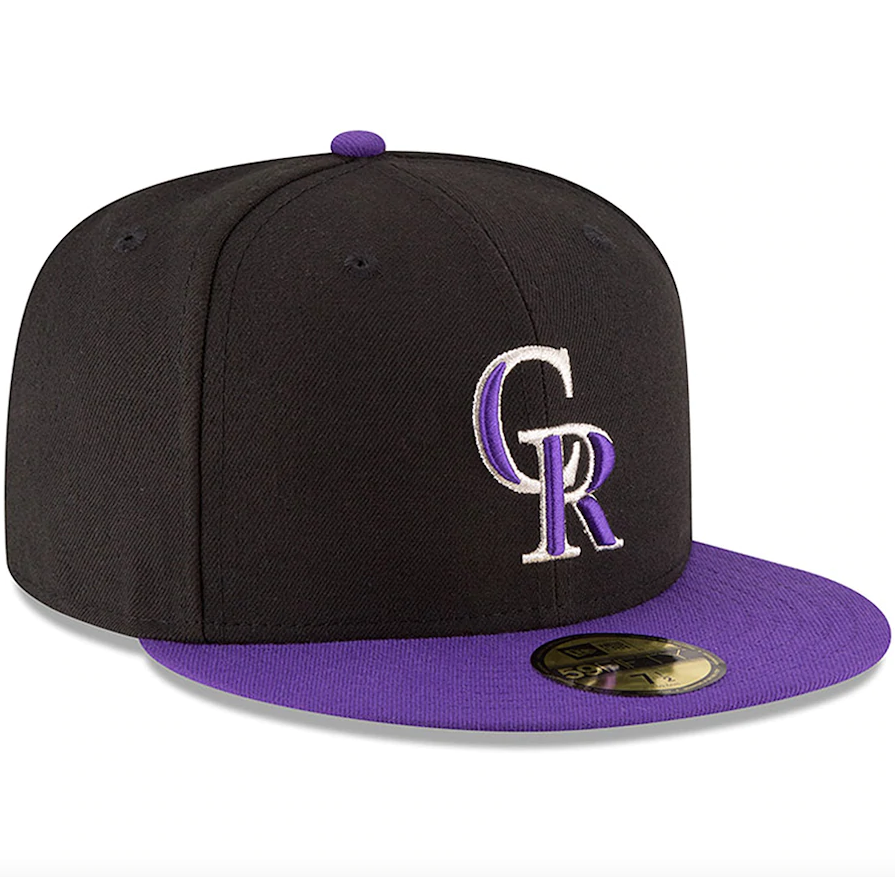 Men's Colorado Rockies New Era Black/Purple Authentic Collection On Field 59FIFTY Hat