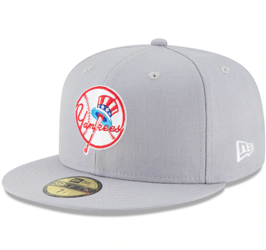 Men's New York Yankees New Era Gray Cooperstown Collection Wool 59FIFTY Fitted Hat - Pro Jersey Sports