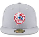 Men's New York Yankees New Era Gray Cooperstown Collection Wool 59FIFTY Fitted Hat - Pro Jersey Sports