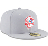 Men's New York Yankees New Era Gray Cooperstown Collection Wool 59FIFTY Fitted Hat - Pro Jersey Sports