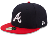 Men's Atlanta Braves New Era Navy/Red Home Authentic Collection On-Field 59FIFTY Fitted Hat - Pro Jersey Sports