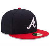 Men's Atlanta Braves New Era Navy/Red Home Authentic Collection On-Field 59FIFTY Fitted Hat - Pro Jersey Sports