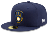 Men's Milwaukee Brewers New Era Navy Home Authentic Collection On-Field 59FIFTY Fitted Hat - Pro Jersey Sports